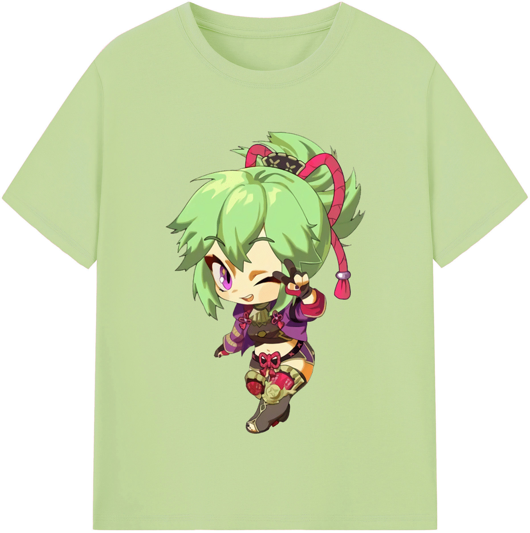 げんし神  久岐忍 くき しのぶ genshin Kuki Shinobu 綿100％半袖Tシャツ（フロントプリント）